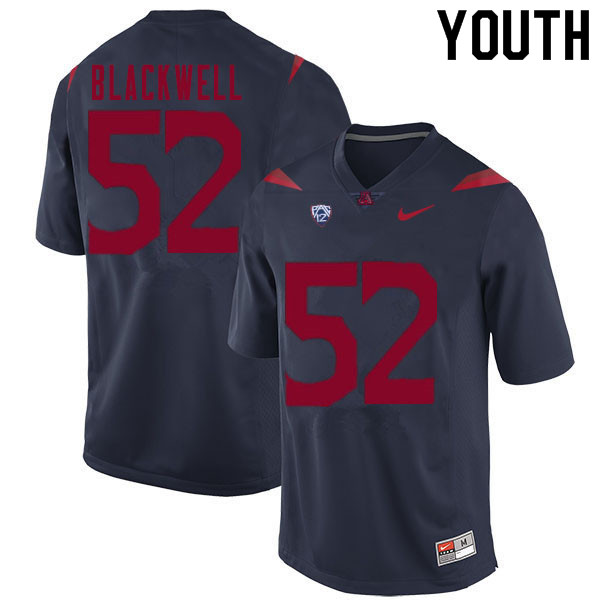 Youth #52 Aaron Blackwell Arizona Wildcats College Football Jerseys Sale-Navy - Click Image to Close
